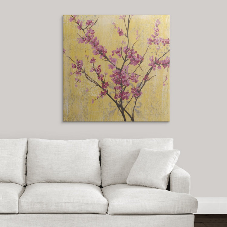 « fuchsia fleurs i », reproduction d’impression sur jennifer, H 35 po x l 35 po x P 1,5 po, Toile