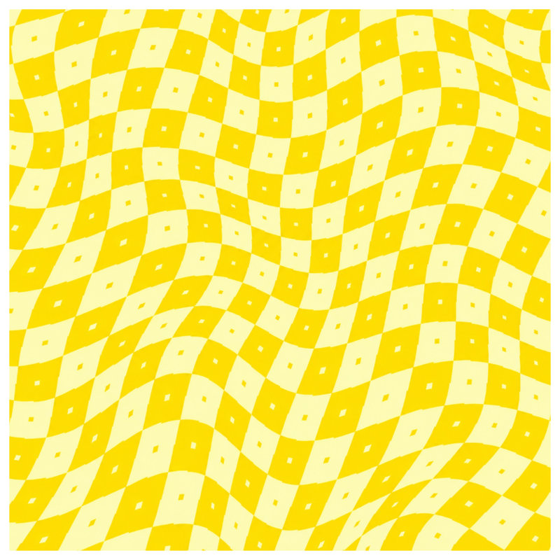 Housses de couette jaune à damier ondulé, Lit simple