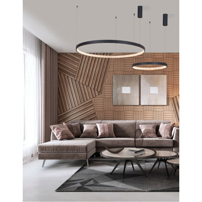 1 - Light Black LED Unique/Statement Pendant