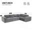 Canapé modulaire moderne avec tissu chenille infroissable, aucun assemblage requis-129580913