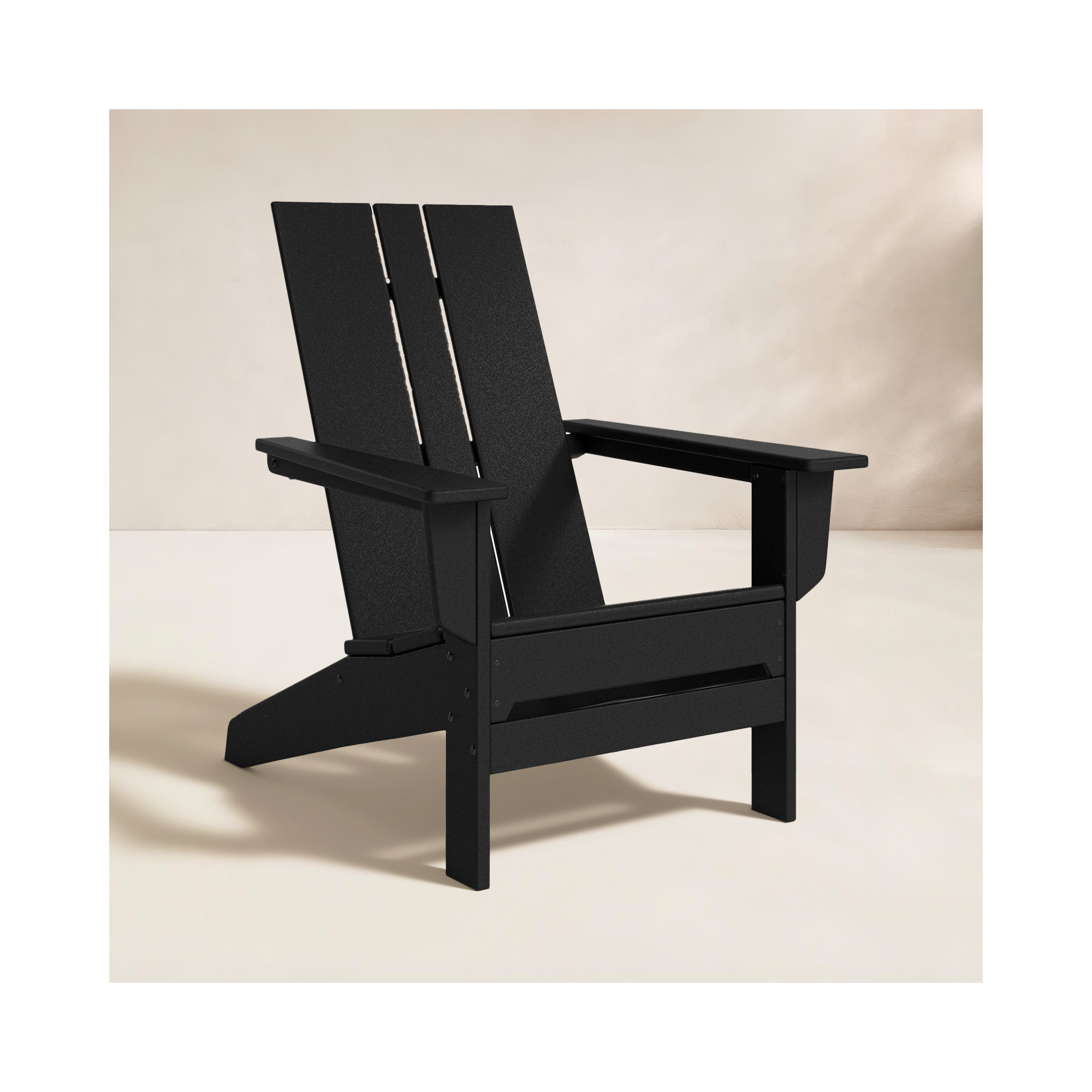 POLYWOOD x AllModern Plastic Adirondack Chair, Black