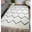 Tapis à chevrons blanc / bleu clair-40018649