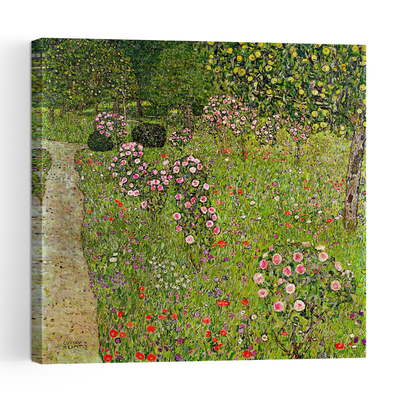 Jardin fruitier avec roses, vers 1911-1912, estampe d'art mural abstraite contemporaine, H 32 po x l 32 po