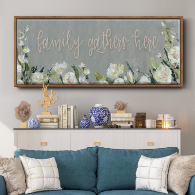 Family Gathers- Framed Canvas
