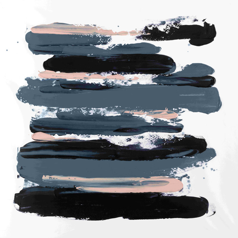 Blush, coups de peinture bleu marine 2, H 12 po x l 12 po