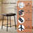 25.5''H Faux Leather Counter Stools Set of 2, Backless Saddle Counter Height Bar Stools with Metal Frame & Footrest, Black Brown-1316300798