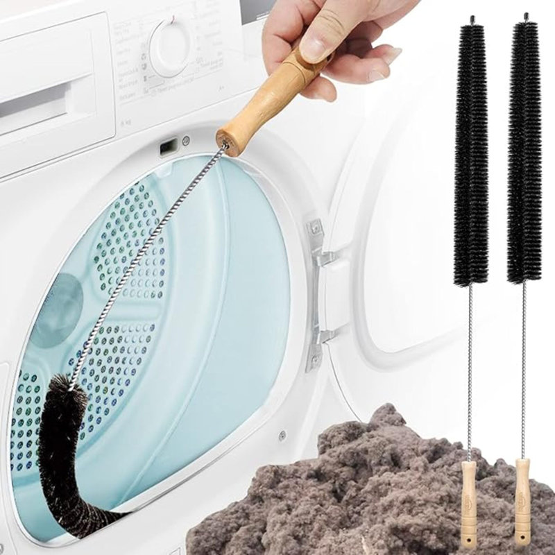 Dryer Vent Cleaner Kit 2 Pack - Household Cleaning Supplies 304 Stainless Steel Dryer Lint Brush Home Essentials For Lint Trap Dust Vacuum Brush