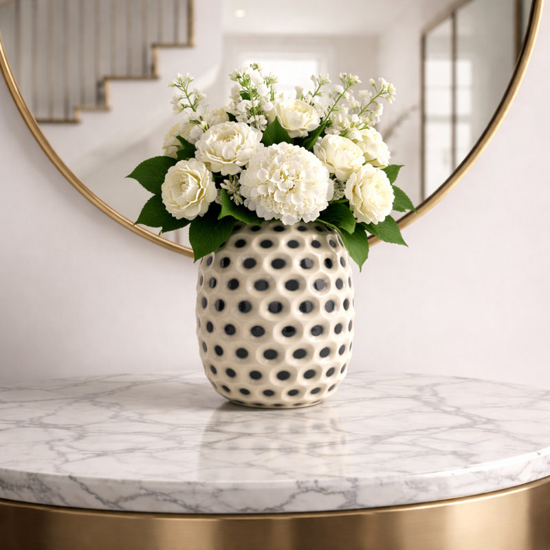 Handmade Carved Lattice Glass Vase – Decorative Clear or Frosted Art Glass Flower Vase for Modern Home Décor