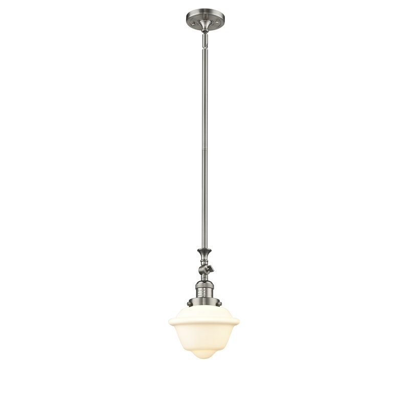 Luminaire suspendu simple à 1 lumière Baptiste, Transparent, Ampoule non incluse, Nickel satiné brossé