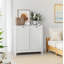Panier à linge incliné avec panier amovible, panier à linge caché, armoire de rangement pour panier de salle de bain, organisateur de maison autoportant, blanc