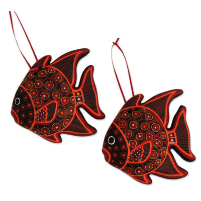 Figurine décorative à pendre en céramique Fish