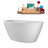 59" Streamline Soaking Glossy White Freestanding Tub and Tray With Internal Drain-101413313