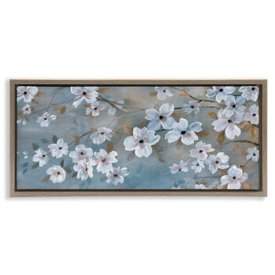 Art mural traditionnel sur toile flottant, "Traditional Apple Blossoms"