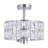 3-Light Crystal Ceiling Light Fixture Semi Flush Mount Chandelier with Drum Shade-1646427607