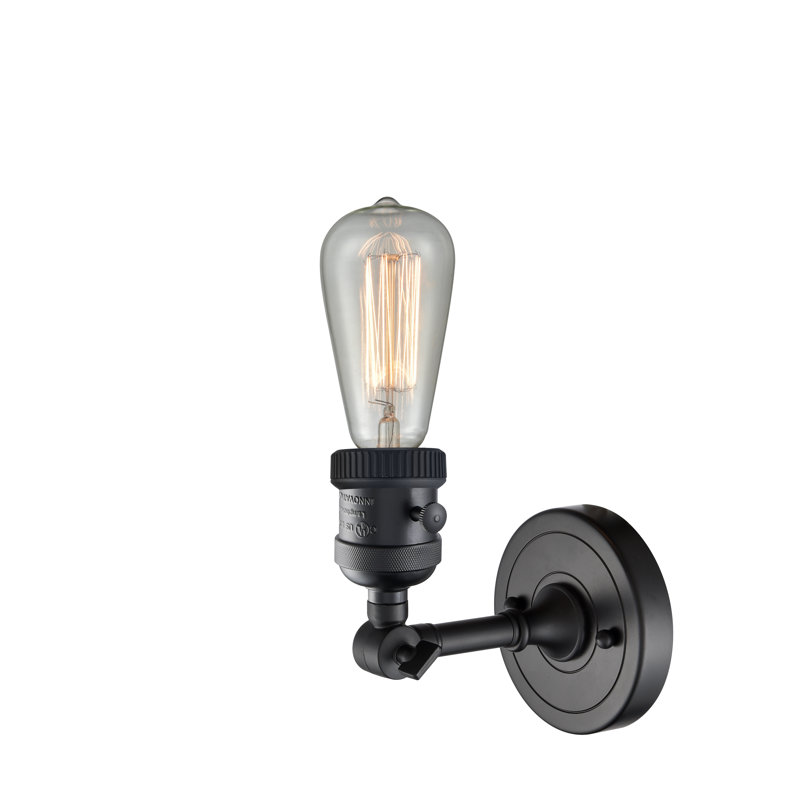 Lages Steel Armed Sconce, Matte Black