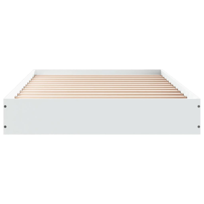 Vidaxl Bed Frame Engineered Wood, Double (4'6), White