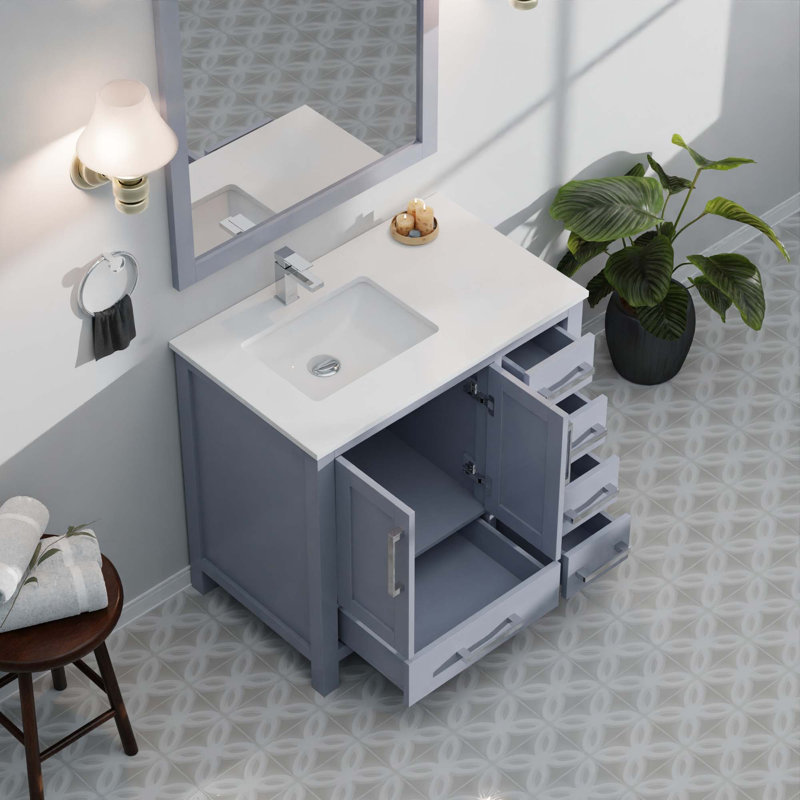 Ensemble de meuble-lavabo, robinet gauche et ensemble de robinets 34 po