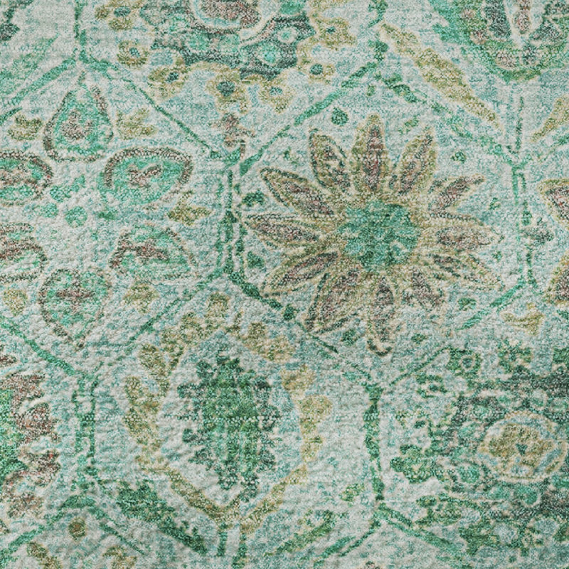 Premium Machine Washable Ralston AMF1938 Floral Rug, Rectangle 8' x 10'