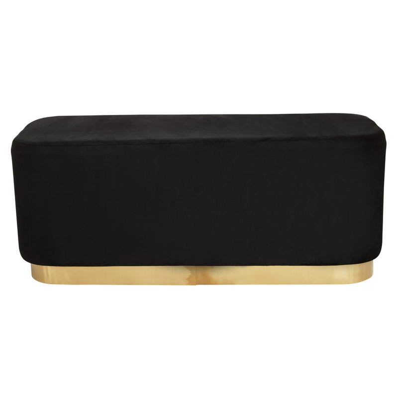 Anaelle Velvet Upholstered Bench, Black