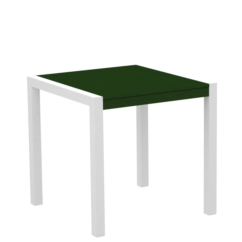 Table de salle à manger POLYWOOD MOD, Blanc, Vert, L 29,75 po x P 29,75 po