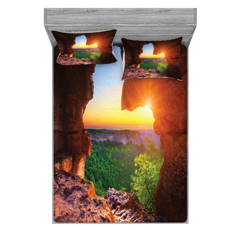 Natural Cave Microfiber Sheet Set, Full Sheet Set + Fitted Sheet + 2 Pillowcases