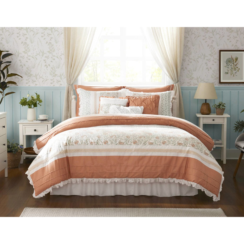 Ensemble de literie 9 pièces pour très grand lit - Taie d'oreiller corail, Coral