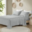 Ensemble de draps 4 pièces Madison Park Farwell en coton biologique gris, 300 fils, à poches profondes, style soyeux et doux, taille King.-897109707-897109711