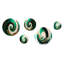 Décoration murale verte en spirale verte et dorée I - Modern