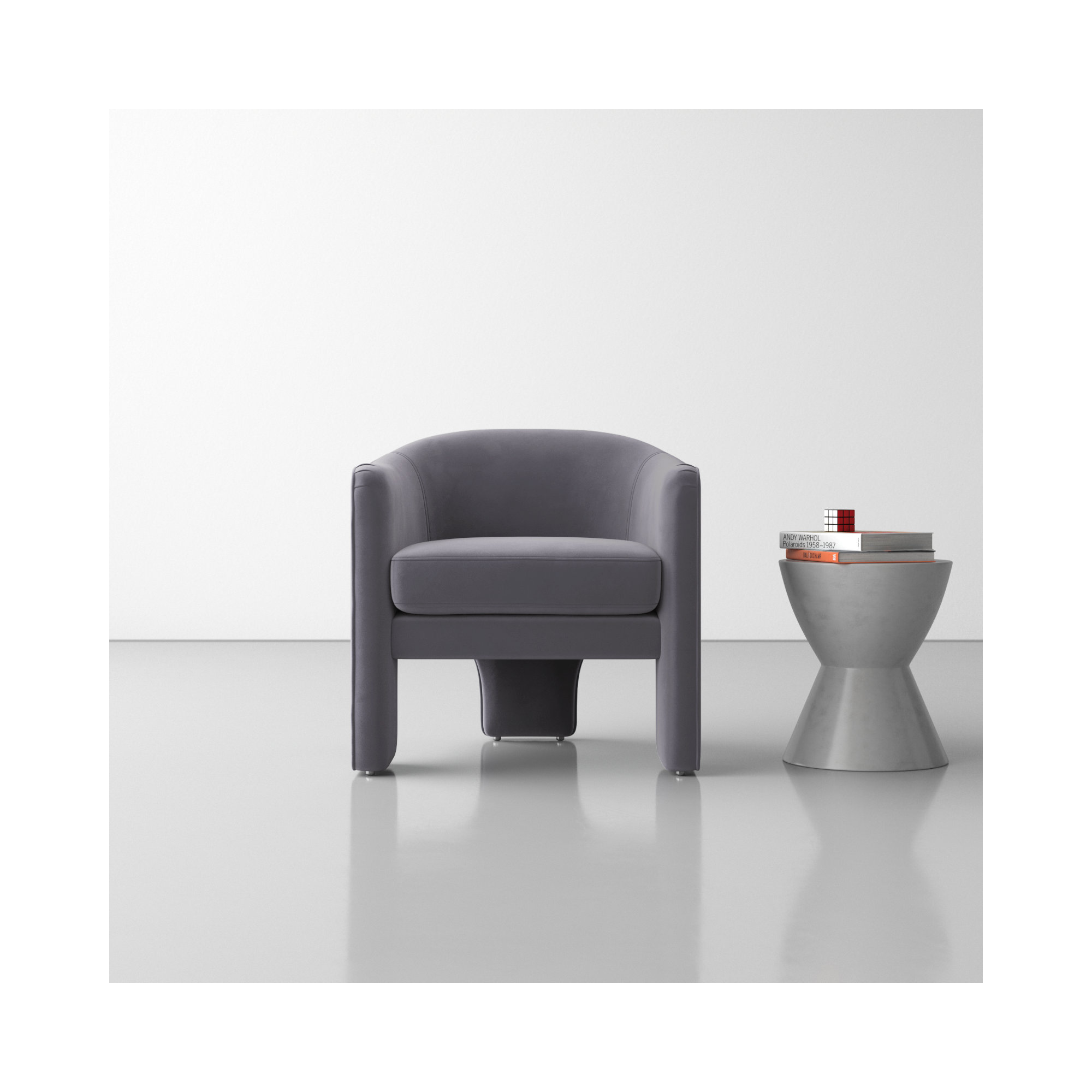 Upland Upholstered Armchair, Dark Gray Velvet