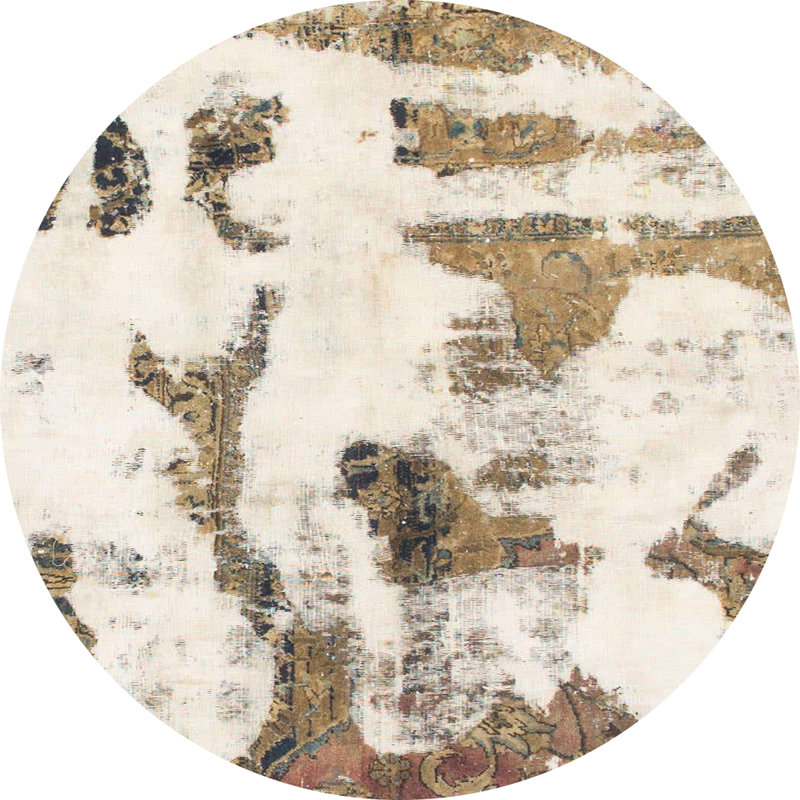 Smelterville Abstract Indoor Rug, Round 6'
