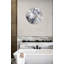 Horloge murale en verre trempé effet marbre, gris blanc, style moderne, décoration intérieure unique, horloge silencieuse, cadeau de pendaison de crémaillère, pièce de déclaration-608158310-608158304