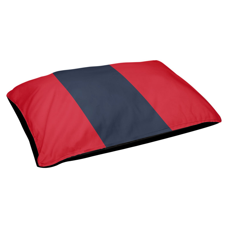 Coussin d'extérieur pour chien Mississippi Rebellion, Moyen (l 28 po x P 18 po x H 6 po), Rouge / bleu marine / rouge