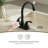 Pull Down Sprayer Matte Black Bathroom Faucet,4 Inch Centerset 2 Handle Pull Out Bathroom Sink Faucet With 360 Swivel Spout