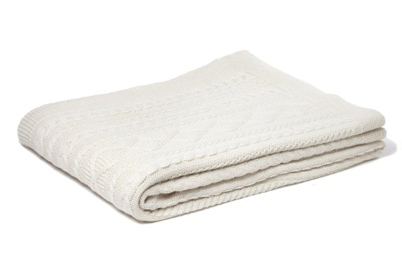 Howard Cable Alpaca Throw, Natural