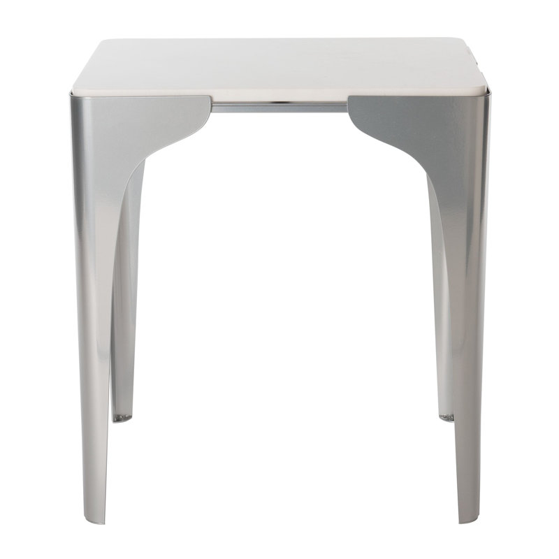 Cove Marble Top Side Table, Sterling