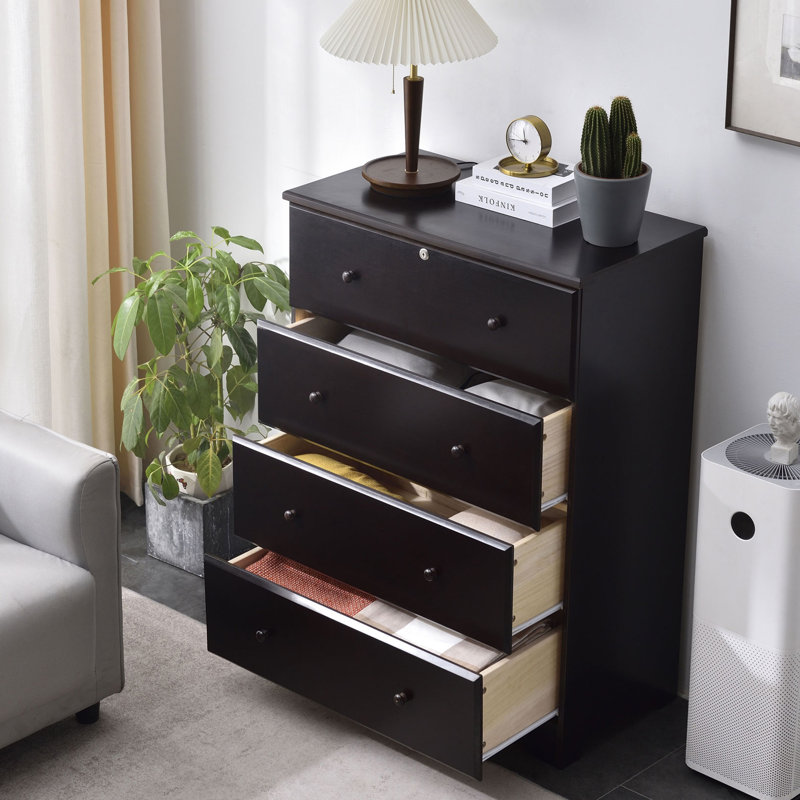 Commode 4 tiroirs Diarte, Tabac