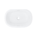 Barcelona Gloss White Oval Undermount Bathroom Sink with Overflow