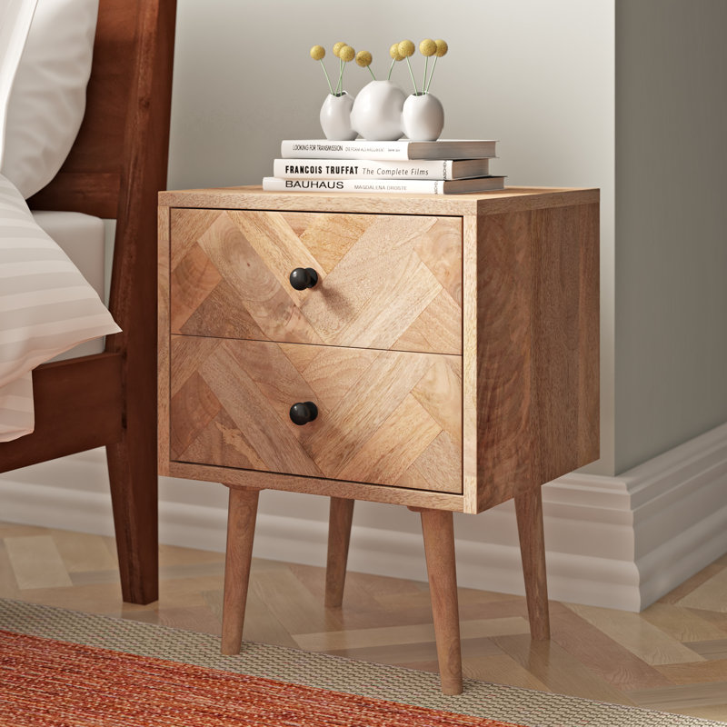 Rudden 45cm W Solid Wood Bedside Table