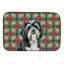 Tapis de séchage noir et blanc terrier tibétain