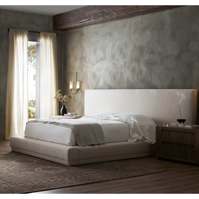Isolde Upholstered Platform Bed, Wide Queen