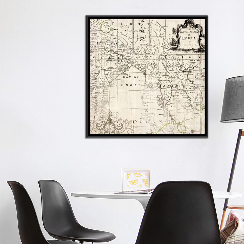 «Old World», impression sur toile, H 18 po x l 18 po x P 1,5 po, Toile avec cadre noir, Pas de tapis