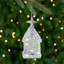 Décorations de Noël d'église en acrylique scintillant - 12 cm - Argent - Lot de 4