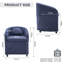 059-Ensemble de 1 fauteuil de salle à manger en chenille avec coussin de dossier et roues universelles, bleu-931037154