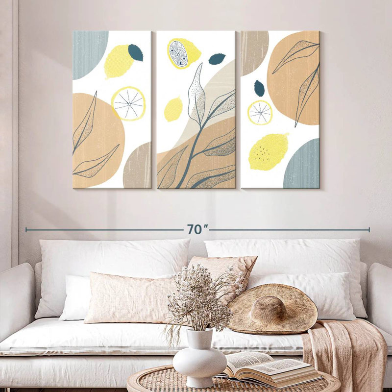 Yarlin Boho Botanical Lemons, 32" H x 50" W