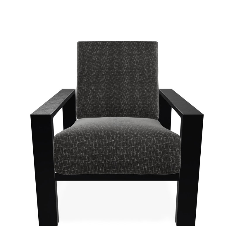 Larssen Deep Seating Cushion Arm Chair, Black, Hither Char