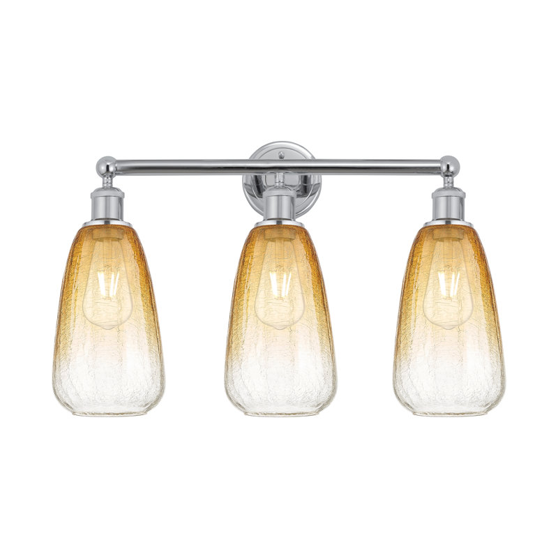 Brookhaven Almond 3 - Light Vanity Light, Blue / Oil Rubbed Bronze
