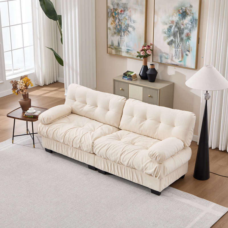 Canapé modulaire Cloud, canapé de salon surdimensionné à assise profonde avec coussins, revêtement en polyester moelleux et moelleux, canapé confortable moderne