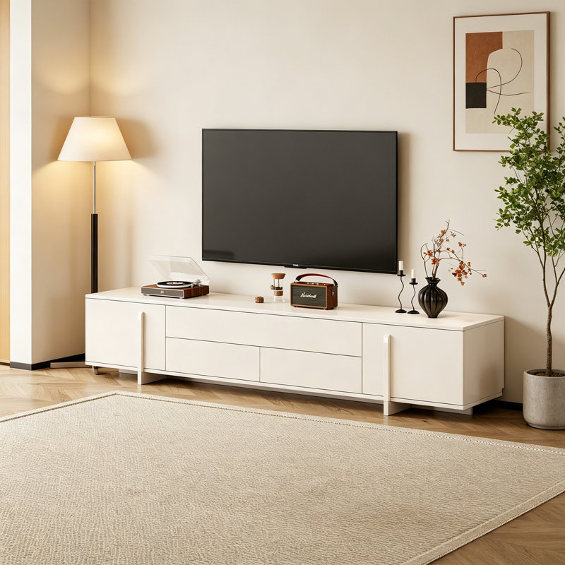 Meuble télé moderne, simple et tendance, Blanc