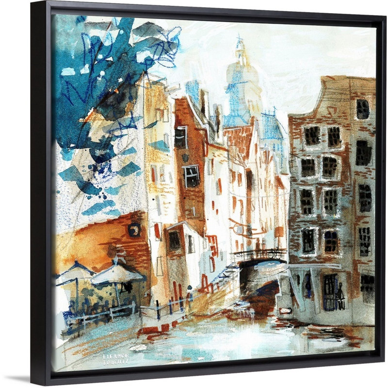 Amsterdam-Armbrug par Eleanor Doughty-reproduction d’art sur toile, H 22 po x l 22 po x P 1,75 po, Cadre noir