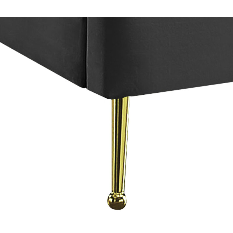 Lit plateforme tapissier Sonette, Très grand, Velours gris